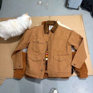 Men's Tan Field Jacket with Corduroy Collar